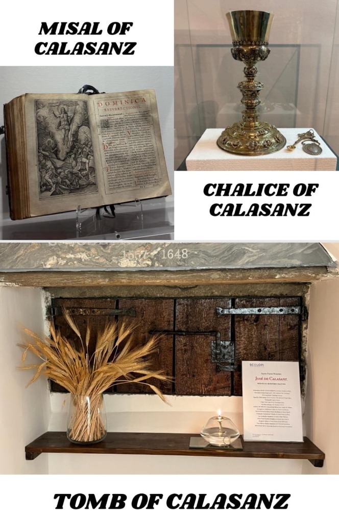 Missal, Golden Chalice and Sacred Tomb of St. Joseph Calasanz