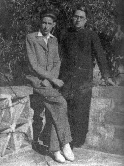 Blessed Joan Roig i Diggle with a Piarist priest